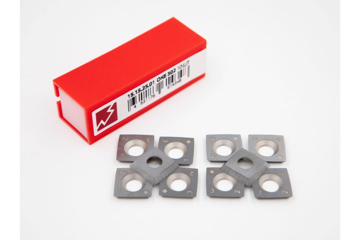 OKE Комплект ножей HM 15,0x15,0x2,5мм R115 R05 для вала helical (10 шт.)
